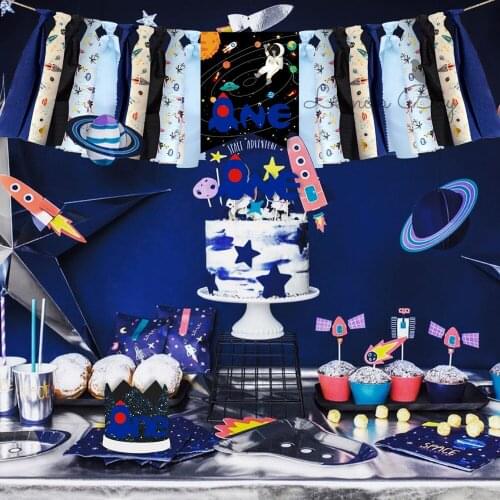 Outer Space Party Astronaut Rocket Ship Foil Balloons Galaxy/Solar System Theme Party Boy Kids Birthday Party Decoration Favors