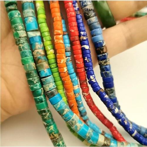 Asingeloo 2*4/3*6mm Round Emperor Stone Loose Beads Imperial Pine Howlite Natural Stone Beads Strand 15.5"