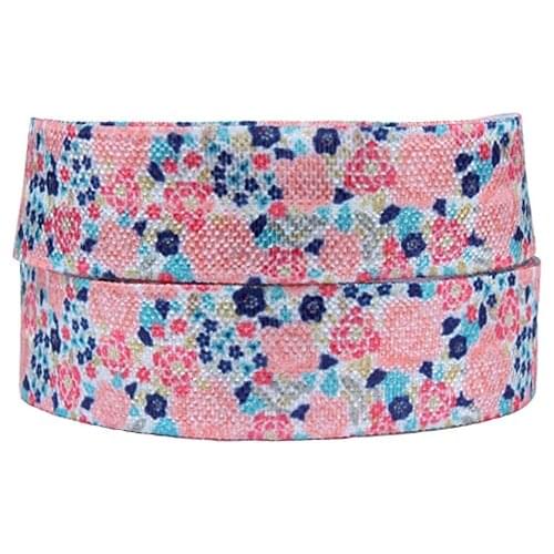 Flora Ribbons floral foe for wholesale, cheap price multi colors flower printed fold over elastic