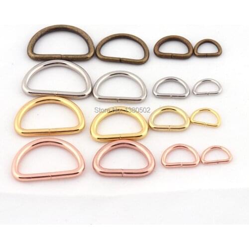 50pcs 10/12/20/25mm D ring buckle metal Non-welded adjustable buckle for backpack luggage straps shoes bag belt cat dog collar