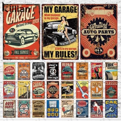 Repair Shop Creative Metal Poster Retro Comic Garage Metal Plate Modern Bar Garage Metal Plaque Unique Home Decoration Tin Sign