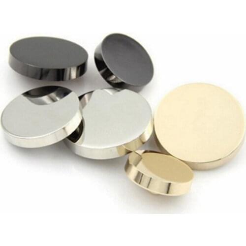 10pcs Flat Top Metal Button Gold Black Silver Shirt Clothes Buttons Outerwear Gold Buckle Overcoat Woman Buckle Snap Button