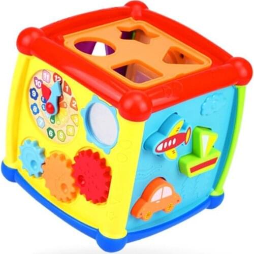 Multifunctional Musical Toys Toddler Baby Box Music Activity Cube Gear Clock Geometric Blocks Sorting Educational Toys