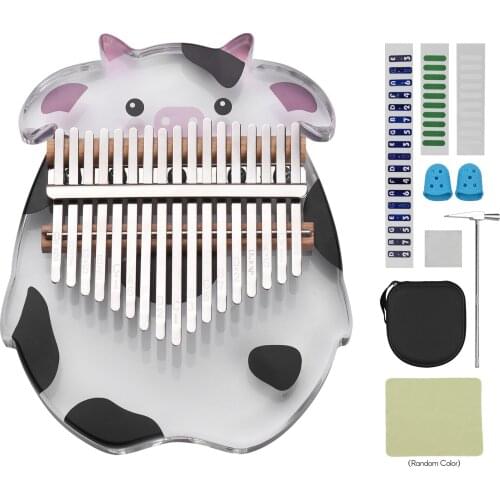 Muslady 17 Keys Crystal Kalimba Thumb Piano with Storage Case Tuning Hammer Acrylic Kalimba Musical Instrument for Children