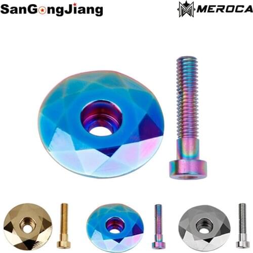 1-1/8" MTB Headset Screws Top Cap Cover Aluminum Alloy Mountain Road Bicycles Bowl Bike Headset Cap Stem Cap Bike Accessories