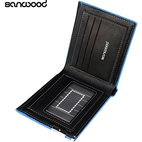 2020 New Mens Fashion Bifold Leather Black Card Clutch Purse Pockets Money Clip Wallet Hot Dropshipping