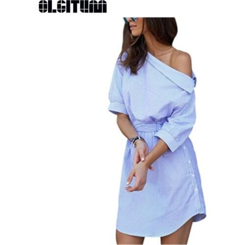 Женские рубашки в полоску OLGITUM China At AliExpress