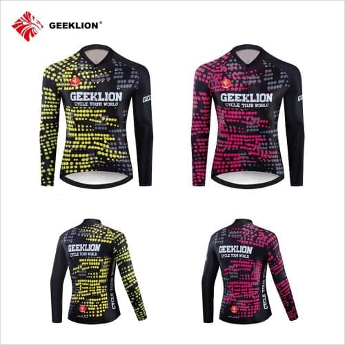 Autumn Breathable Long-Sleeves Cycling Jersey Geeklion Bicycle Shirt Quick Dry Aero Fit Ciclismo Clothing