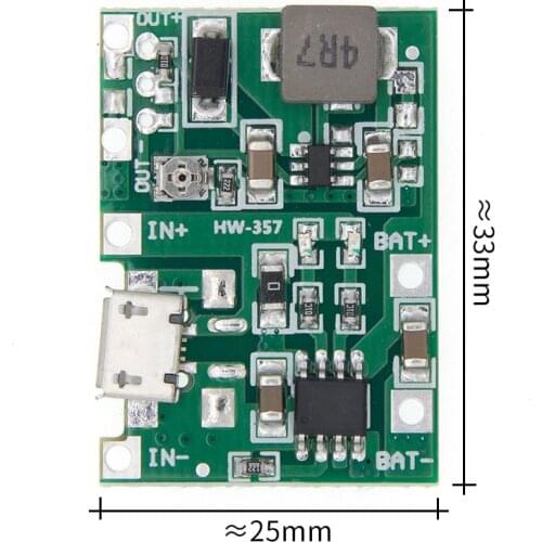 10pcs 3.7V 4.2V Lithium Li-ion 18650 Battery Charger Board DC-DC Step Up Boost Lithium Battery Charging Step-Up Board Module