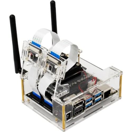 Suitable for Jetson Nano B01 Developer Kit Acrylic Case, with Cooling Fan, with Lens Holder