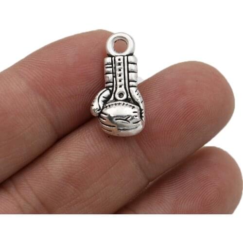 20PCS Antique Silver Plated Burden Proof Hand Charm Pendants for Bracelet Jewelry Accessories Making DIY 22x10mm