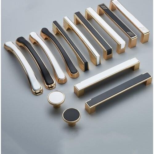 Luxury Gold Cabinet Door Handle European Single Hole Black Wardrobe Drawer Knob High Quality Furniture Handle Home Decoration