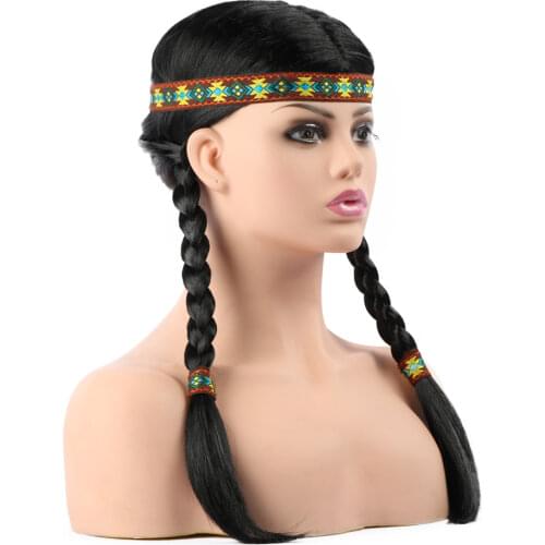 Blonde Green 2x Twist Braids Cosplay Synthetic Hair Wigs for Party Costume Halloween Comic Movie