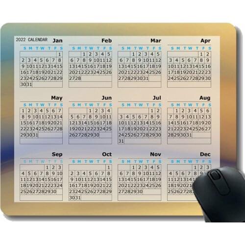 Special Design 2022 Calendar Mouse Pad,Wavy Light Color Line Anti Slip Rubber Mousepads