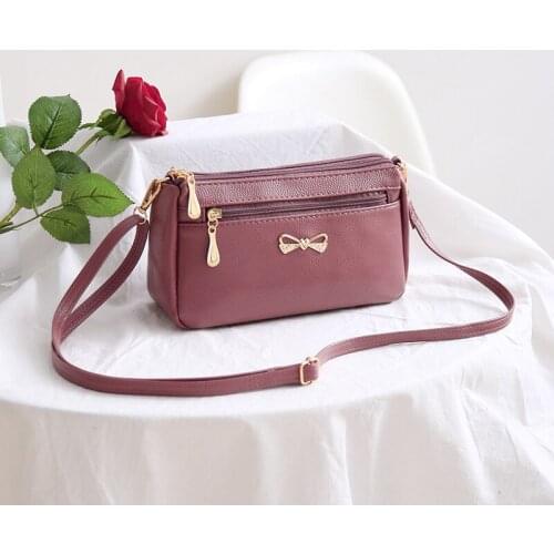 Soft PU Leather Crossbody Bag For Women Bowknot Shoulder Bag Vintage Messenger Bag 2021 New Lady Shopping Handbag Femme bolso