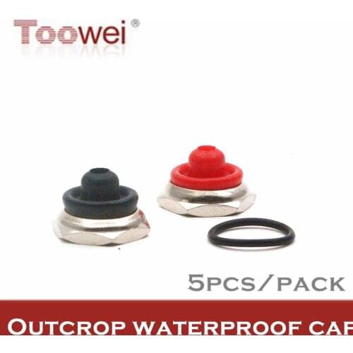 Toowei T700-6 Toggle switch outcrop waterproof cap M12*1.0/Hexagon nut metal base/5pcs in pack