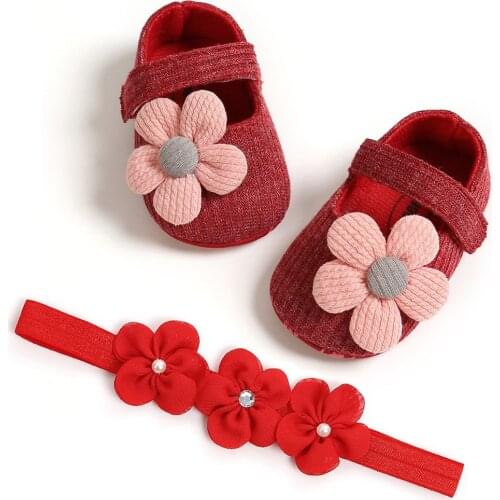 Girl Cute Princess Flower Shoes Cotton Toddler Baby Girls Solid Color Shoes Non-slip Soft Bottom Shoes Summer Autumn