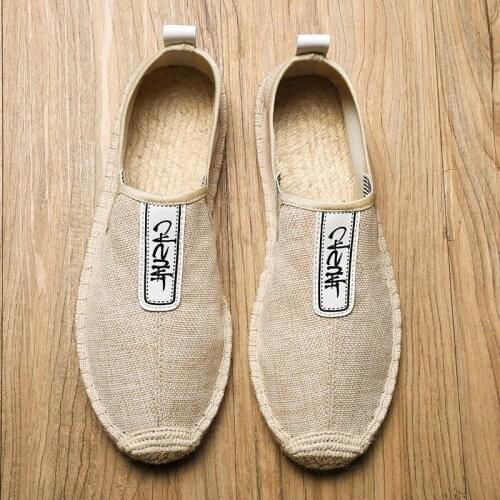 Summer Breathable Footwear Mens Flat Canvas Shoes Hemp Lazy Flats For Men Cheap Moccasins Male Loafers Driving Shoes 365
