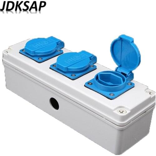 IP44 Waterproof Socket 3 Swiss Socket Outdoor Wall Moisture-Proof And Dust-Proof 10A Socket With Waterproof Cover Plug Socket