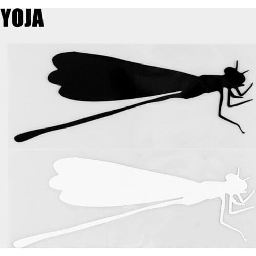 YOJA 15.4×5.9CM Cartoon Animals Vinyl Handsome Dragonfly Decal Car Stickers Black/Silver 19C-0433