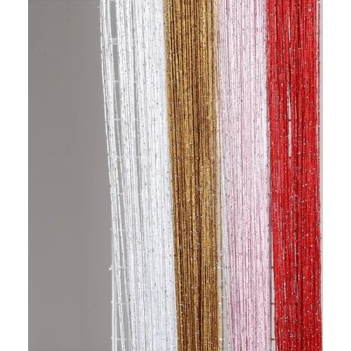 Kitchen Window Door Divider Drape Decor Valance 1x2m String Curtain Shiny Tassel Line Curtains For Living Room