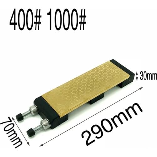 Grit grain double side New design Diamond knife sharpening stone ice skates metal plate guide stand base 400 1000 grit