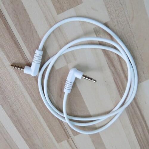 1m 3ft 4Poles 3.5mm Jack Audio Bent Cable Male To Male Car Aux Cable For Mobile Phone