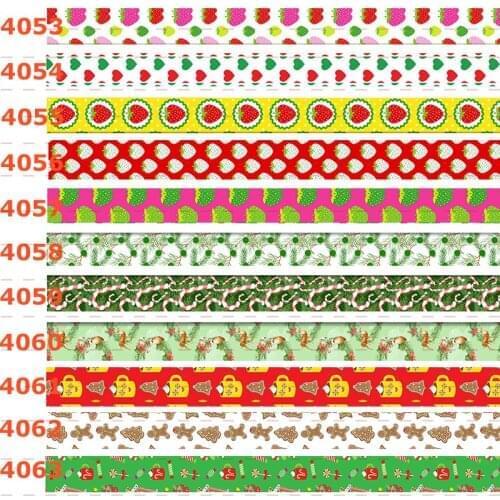 10yards - different sizes -CHRISTMAS ribbon -strawberry/candy/Christmas tree pattern printed ribbon