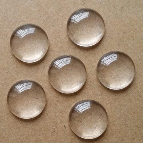 100pcs 14mm Round Flat Back Glass Domes Cabochons Cameo Settings