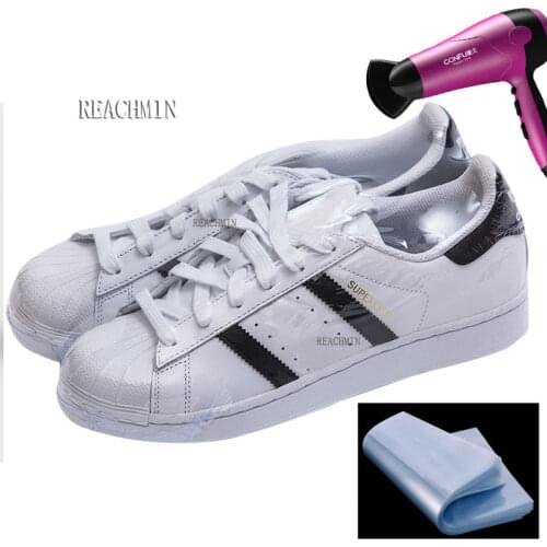 100pcs/set PVC Shoes Heat Shrink Film Bag Shoes Bags Watetproof Blower Heat Seal Flat Mouth Transparent Home Storage Bag