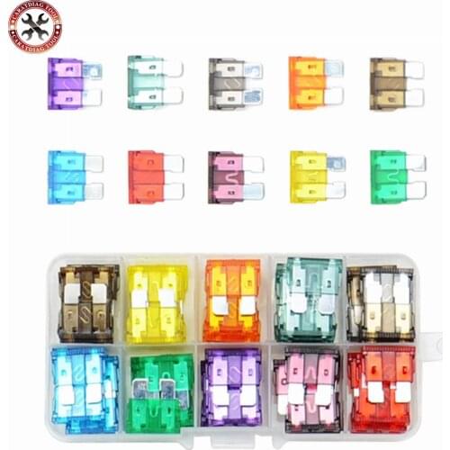 100PCS New Arrival Car Fuses 2A 3A 4A 5A 7.5A 10A 15A 20A 25A 30A Amp with Box Clip Assortment Auto Blade Type Fuse Set Truck