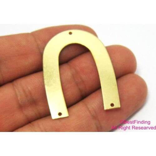 20pcs Brass pendant 35x27mm U shaped pendant 3 holes Brass geometric connector -20pcs R411