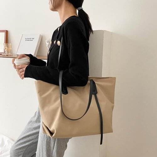 2020 Large Women Bags Solid Color Casual Handbags New Designer Nylon Shoulder Bag Ladies Large Capacity Tote Bag Sac A Main