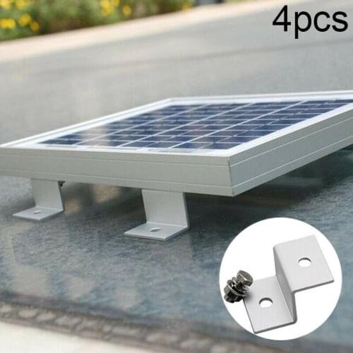 4pcs Z Style RV Solar Panel Mounts Energy Battery Aluminum Alloy Supplies Wall Roof Mounting Bracket Supporting Boat Off-Grid