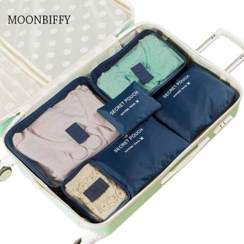 6 Pcs Storage Bag Set Waterproof Clothes Underwear Organizer Pouch Portable Suitcase Closet Divider Container Organiser Travel