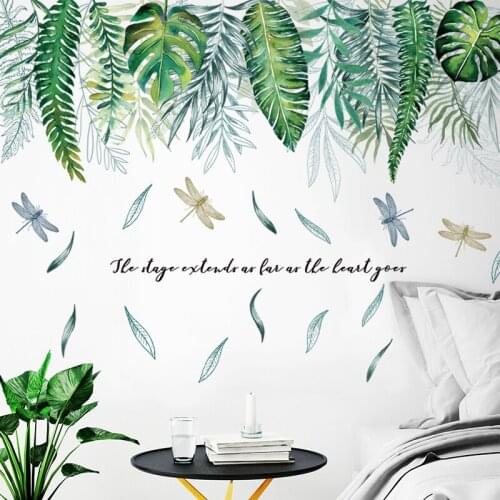 76*111cm DIY Green Leaf Living Room Bedroom Home Decor Wall Sticker Modern Decoration Adhesive Poster Mural