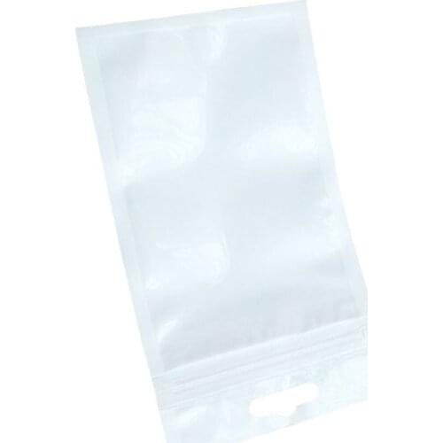 8*14 White Plastic Mobile Phone Case Data Line Packaging Bag Resealable Retail Packing Pouch Bags