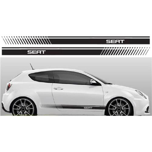 Automobile,2pcs Stickers Gloss Auto Side Skirt Car Sticker Stripe Side Body Garland for seat