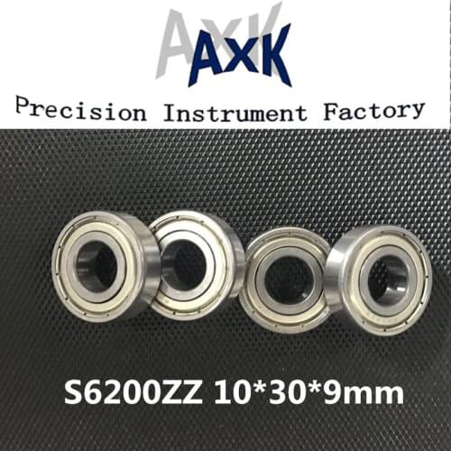Free Shipping S6200zz 10pcs 10x30x9mm Stainless Steel Ball Bearing Miniature S6200z S6200-2z 10*30*9mm S6200 Zz Rodamientos