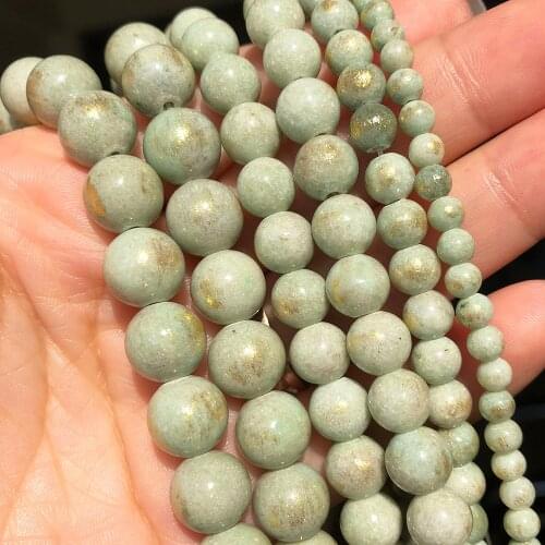 Natural Stone Light Green Lapis Lazuli Jades Loose Spacer Beads for Jewelry Making DIY Bracelet Accessories 15'' 4 6 8 10mm
