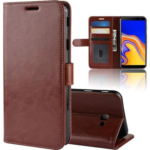 J415 Case for Samsung Galaxy J4 Plus J415F Cases Wallet Card Stent Book Style Flip Leather Covers Protect Cover black J4Plus J4