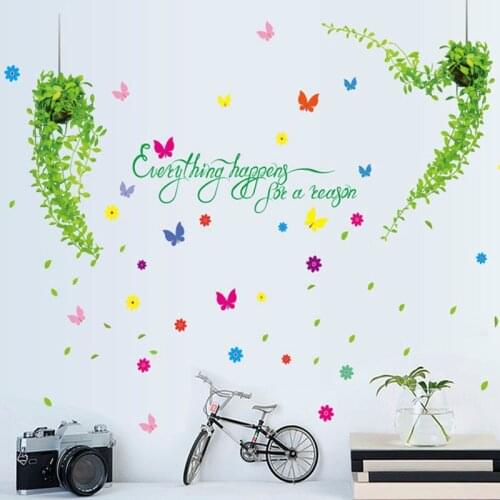 Home Accessories Fresh Hanging Basket Rural Wall Stickers Bedroom Porch Living Room Background Decorative Wall Stickers