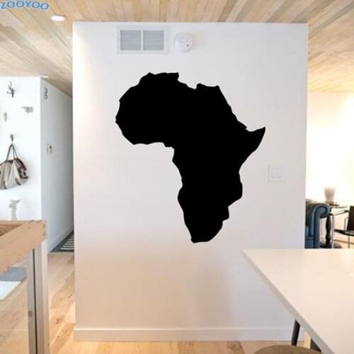 ZOOYOO Map Of Africa Wall Stickers Classic Bedroom Wall Decals Map Silhouette Home Decor Removable Murals Living Room Decoration