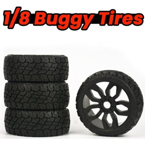 KKPIT 1/8 RC Model Car Off-road Buggy Parts X3 Wheels Grip Tire Tires Wheel 112mm*43mm Adapter 17mm HOBAO VS/H9