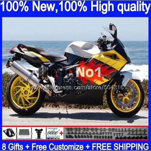 Body For BMW K1200 K 1200 S K-1200S K 1200S Yellow blk 101MC.9 K1200S 2005 2006 2007 2008 2009 2010 05 06 07 08 09 10 Fairing