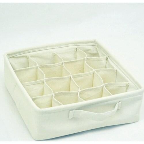 Japanese-style cotton and linen underwear storage box bra underwear socks classification square format finishing basket
