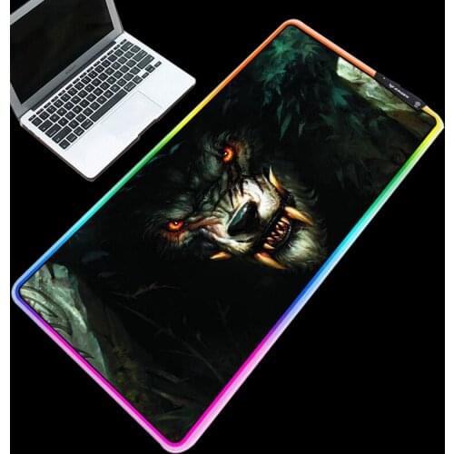 Mairuige Large Size RGB Mouse Pad Cold Light LED Color Change USB Charging Dark Warcraft Anne Computer Keyboard Keyboard Mat