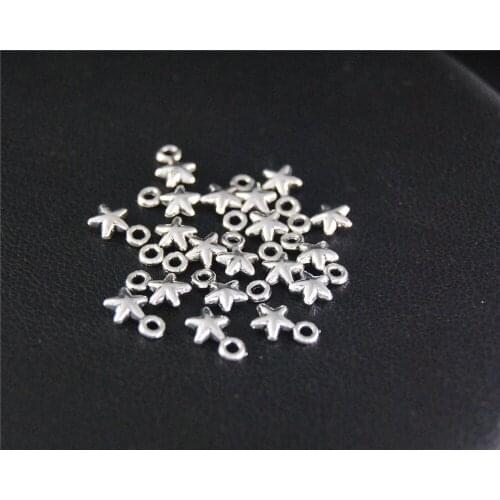 30pcs Silver Color Mini Star Charm Jewelry Making DIY Handmade Craft 7x5mm A2131