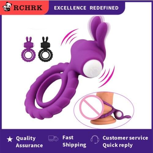 Soft Silicone Dual Vibrating Cock Ring Dick Penis Ring Cockring Adult BDSM Sex Toy for Men for Couples Enhancing Harder Erection
