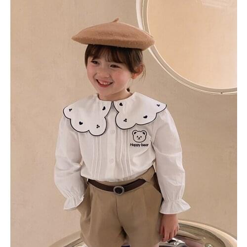 Autumn Spring New Girls Clothes Long Sleeve Cartoon Girls Shirts Blouses Kids Clothing Korean Design Girls Blouses Kids Clothes